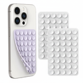 White silicone suction cup phone grip and stand