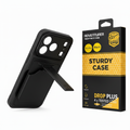 Heavy Duty iPhone 17 Pro Case with Wallet, Stand & Screen Protector shown with packaging